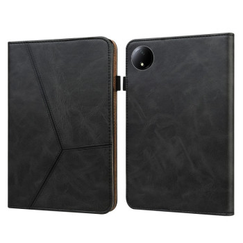 Чохол Solid Color Stripe Embossed Leather для Xiaomi Redmi Pad SE 8.7 - чорний