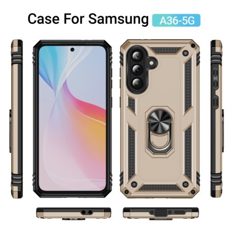 Противоударный чехол HMC 360 Degree Rotating Holder на Samsung Galaxy A36 5G - золотой