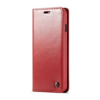 Кожаный чехол-книжка CaseMe-003 Crazy Horse Texture на Samsung Galaxy S10/G973-красный