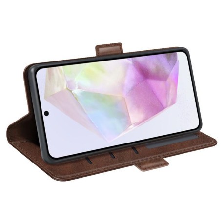 Чехол-книжка Dual-side Magnetic Buckle для Samsung Galaxy A36 - коричневый