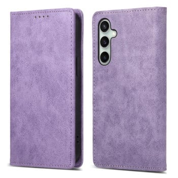 Чохол-книжка Business Solid Color із захистом від сканування RFID на Samsung Galaxy S25 FE 5G - фіолетовий