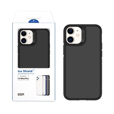 Противоударный стеклянный чехол ESR Ice Shield Series для iPhone 12 Mini - черный