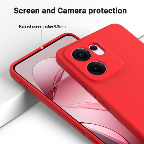Силиконовый чехол Solid Color Liquid Silicone на OPPO Reno13 F /Reno13 FS - красный