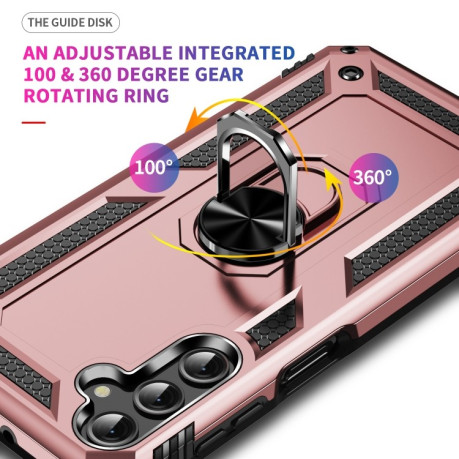 Противоударный чехол HMC 360 Degree Rotating Holder на Samsung Galaxy A25 5G - розовое золото