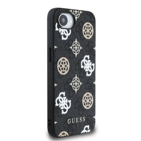 Оригинальный чехол Guess Peony Script MagSafe для iPhone 16e - Black