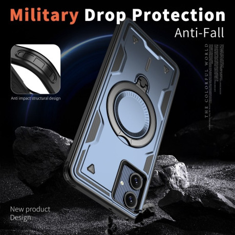 Протиударний чохол MagSafe Holder Armor PC Hybrid  для Samsung Galaxy A06 4G - синій