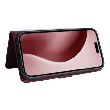 Чохол-книжка BETOPNICE BN-005 2 in 1 Detachable Imitate Genuine Leather для iPhone 16 Pro Max - винно-червоний