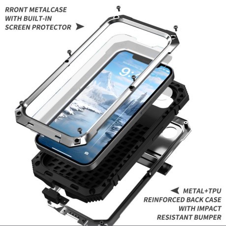 Противоударный чехол R-JUST Life Waterproof для  iPhone 16e - серебристый