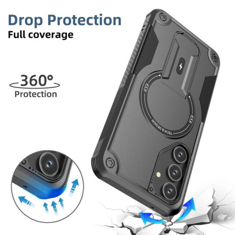 Противоударный чехол MagSafe Holder Armor PC Hybrid для Samsung Galaxy A16 4G / 5G - черный