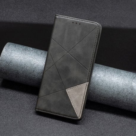 Чохол-книжка Rhombus Texture для Xiaomi Redmi 14C 4G/Poco C75/Redmi A4 5G - чорний