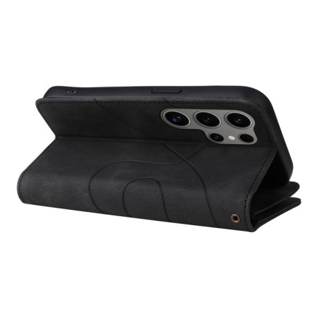 Чехол-книжка Dual-color 9 Card Slots Zipper Wallet Leather для Samsung Galaxy S25 Ultra 5G - черный