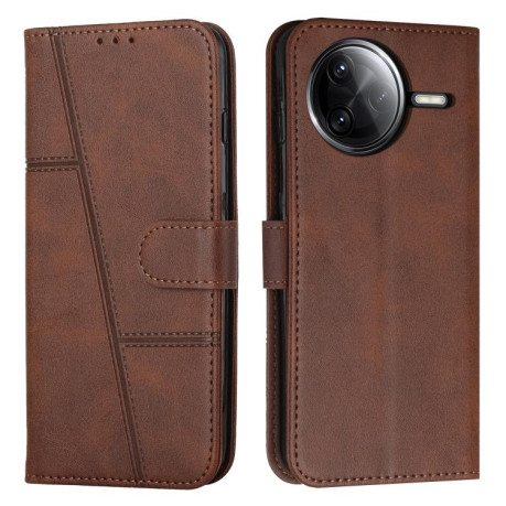 Чохол-книжка Stitching Calf Texture для Xiaomi Poco F7 Pro / F7 Ultra - коричневий