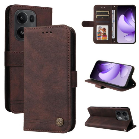 Чехол-книжка Skin Feel Life Tree для OPPO Reno13 Pro Global - коричневый