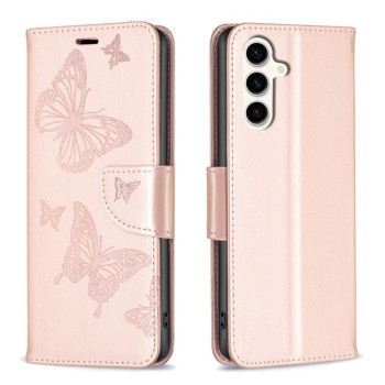 Чохол-книжка Butterflies Pattern для Samsung Galaxy S23 FE 5G - рожеве золото