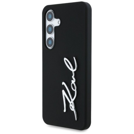 Оригінальний чохол Karl Lagerfeld Silicone Metal Signature Logo для Samsung Galaxy S25 - black