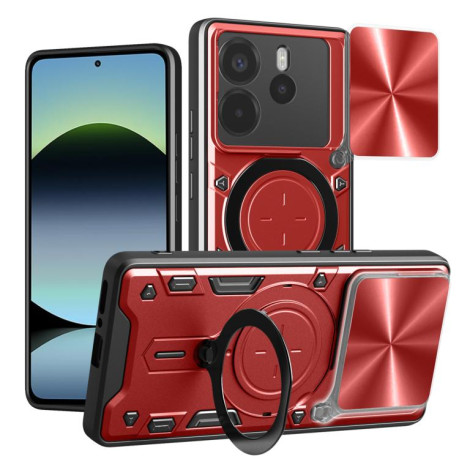 Протиударний чохол CD Texture Sliding Camshield Magnetic Holder для Xiaomi Redmi Note 14 4G 164.48mm - червоний