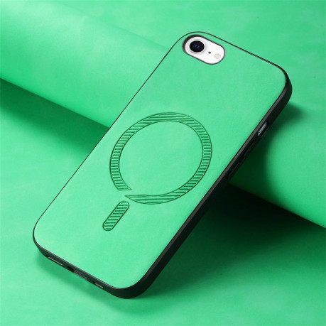 Чохол Solid Color Retro Magsafe для iPhone 16e - зелений