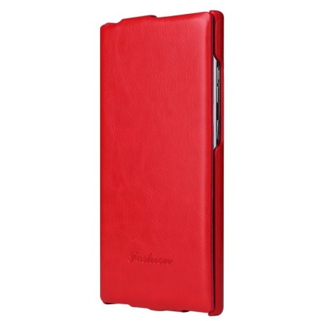 Кожаный флип-чехол Fierre Shann 64 на Samsung Galaxy S24 Ultra 5G - красный