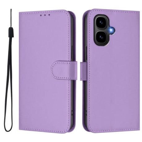 Чехол-книжка с мягким покрытием (Skin Feel) со шнурком на Infinix Smart 10 4G - фиолетовый