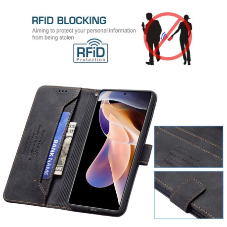 Чехол-книжка RFID Blocking для Xiaomi Redmi Note 11 Pro 5G (China)/11 Pro+ - черный