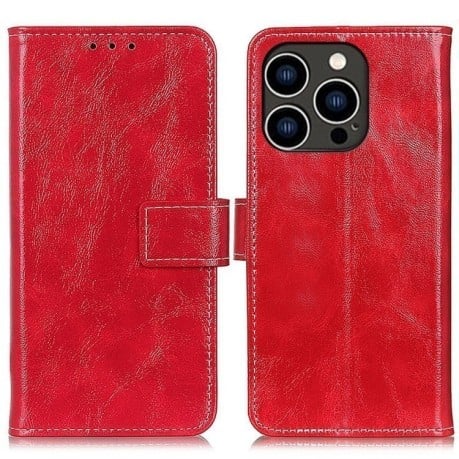 Чохол-книжка Magnetic Retro Crazy Horse Texture на iPhone 16 Pro Max - червоний