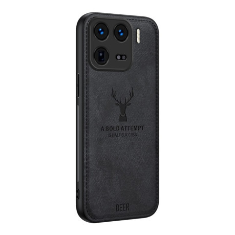 Ультратонкий чохол Deer Head Cloth Skin для Xiaomi 15 - чорний