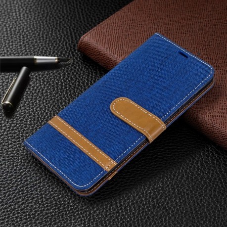 Чехол-книжка Color Matching Denim Texture на Samsung Galaxy S20 -синий