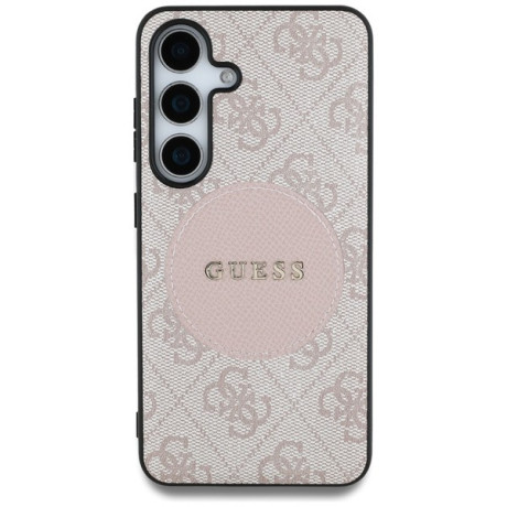 Оригінальний чохол Guess 4G Round Patch Classic Logo MagSafe для Samsung Galaxy S25 Plus - Pink