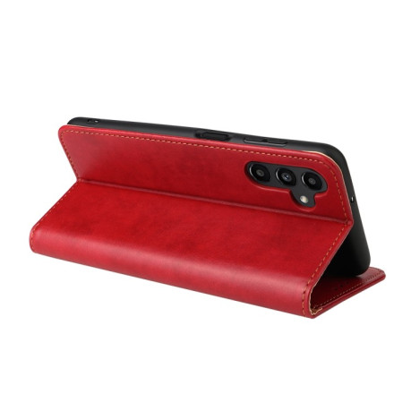 Шкіряний чохол-книжка Fierre Shann Genuine для Samsung Galaxy A55 5G - червоний