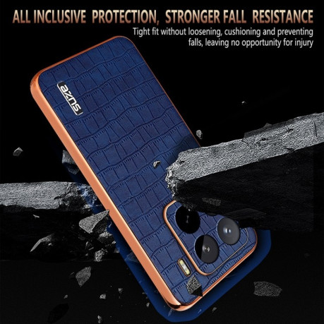 Чехол AZNS Electroplated Frame Crocodile Texture на Xiaomi 15 Pro - белый