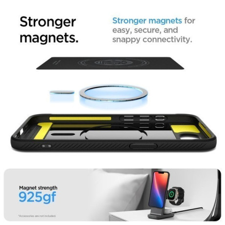 Оригінальний чохол Spigen Rugged Armor MagSafe для iPhone 16e - Black