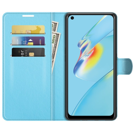 Чохол-книжка Litchi Texture на OPPO A54 4G - синій