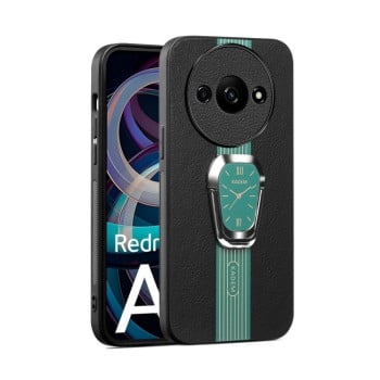 Чохол Magnetic Litchi Leather Back Phone Case with Holder для Xiaomi Redmi A3 - зелений