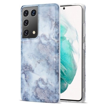 Протиударний чохол Glossy Marble IMD на Samsung Galaxy S21 Ultra - сірий