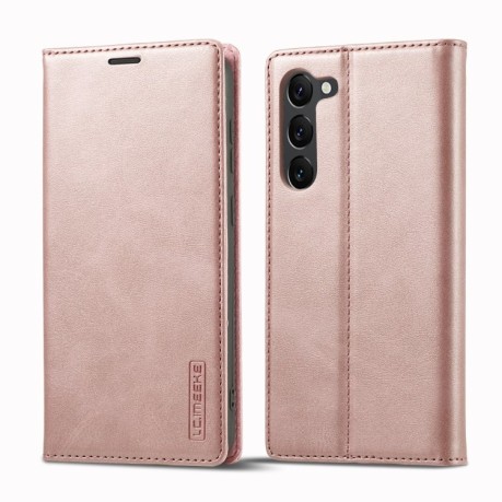 Чохол-книжка LC.IMEEKE Strong для Samsung Galaxy S23 5G - рожевий