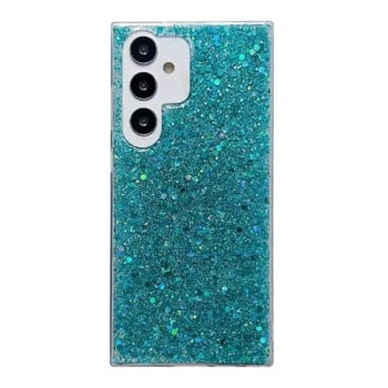 Противоударный чехол Glitter Sequins Epoxy для Samsung Galaxy S24 5G - зеленый