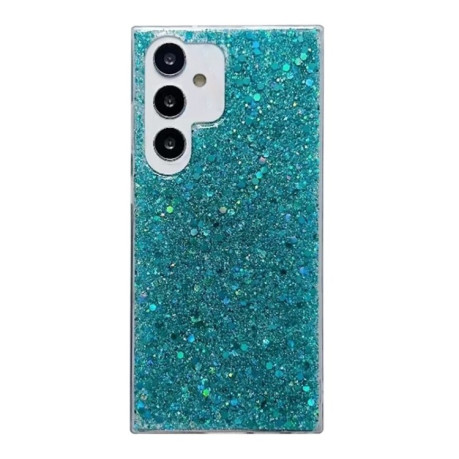 Противоударный чехол Glitter Sequins Epoxy для Samsung Galaxy A55 5G - зеленый
