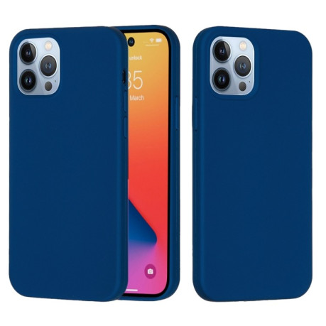 Чехол Solid Color Liquid Silicone на  iPhone 14 Pro - темно-синий