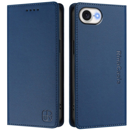 Чехол-книжка RC01 Dual-Folded Magnetic Suction RFID Leather на iPhone 16e - синий