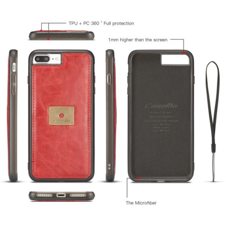 Шкіряний чохол-книга CaseMe на iPhone 8 Plus/ 7 Plus Red