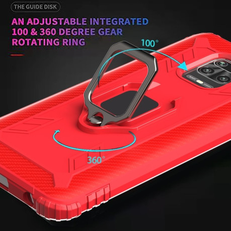Противоударный чехол 360 Degree Rotating Ring Holder на Xiaomi Poco M3 Pro/Redmi Note 10 5G/10T/11 SE - красный