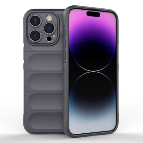 Силіконовий чохол Magic Flannel для iPhone 15 Pro Max - темно-сірий