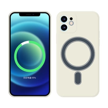 Противоударный чехол Silicone Full Coverage (Magsafe) для iPhone 11 - белый