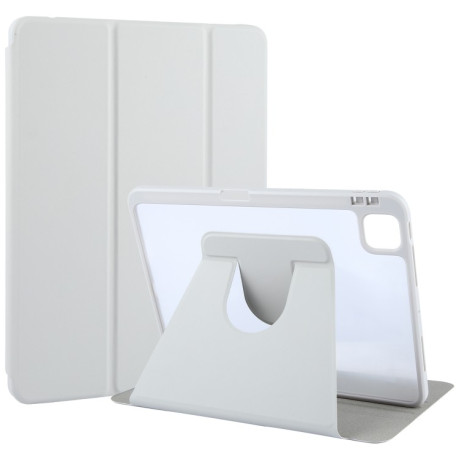 Чехол-книжка GEBEI Acrylic TPU 3-folding Rotating Smart Tablet Leather для iPad Pro 13 2024 - серый