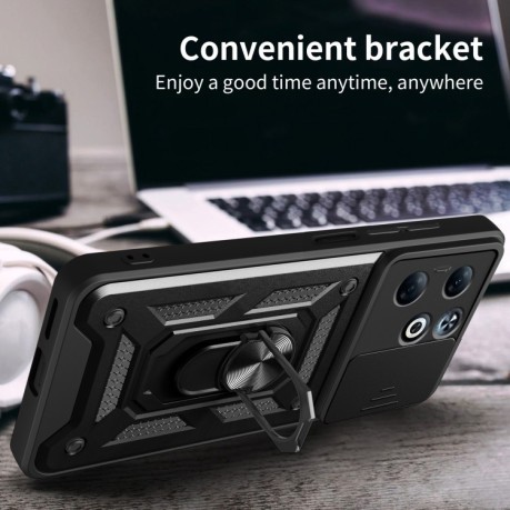 Противоударный чехол Sliding Camshield для Infinix Smart 8 Plus / 8 Pro - черный