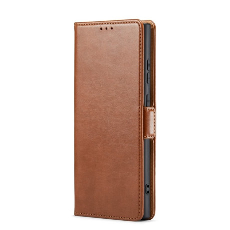 Кожаный чехол-книжка Fierre Shann Genuine leather для Samsung Galaxy S24 Ultra - коричневый