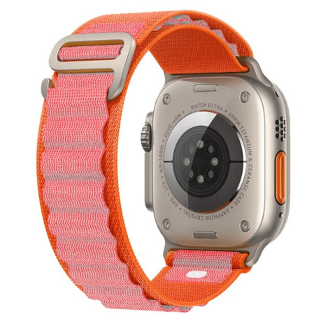 Ремешок Nylon Loop для Apple Watch 10 46mm/Ultra 49mm / Series 8/7 45mm / 44mm / 42mm - оранжево-розовый