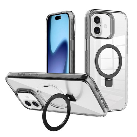 Протиударний чохол Kalebol MagSafe Holder Simple Clear для iPhone 17 - чорний