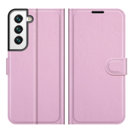 Чехол-книжка Litchi Texture на Samsung Galaxy S22 - розовый
