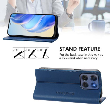 Чехол-книжка RC01 Dual-Folded Magnetic Suction RFID Leather на Motorola Edge 5G 2025 / Edge 60 Fusion - синий